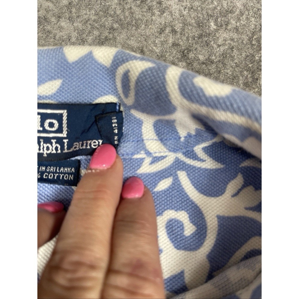 Vintage Polo Ralph Lauren Shirt Mens XXL Large Blue Floral Print AOP Coastal - Picture 8 of 11